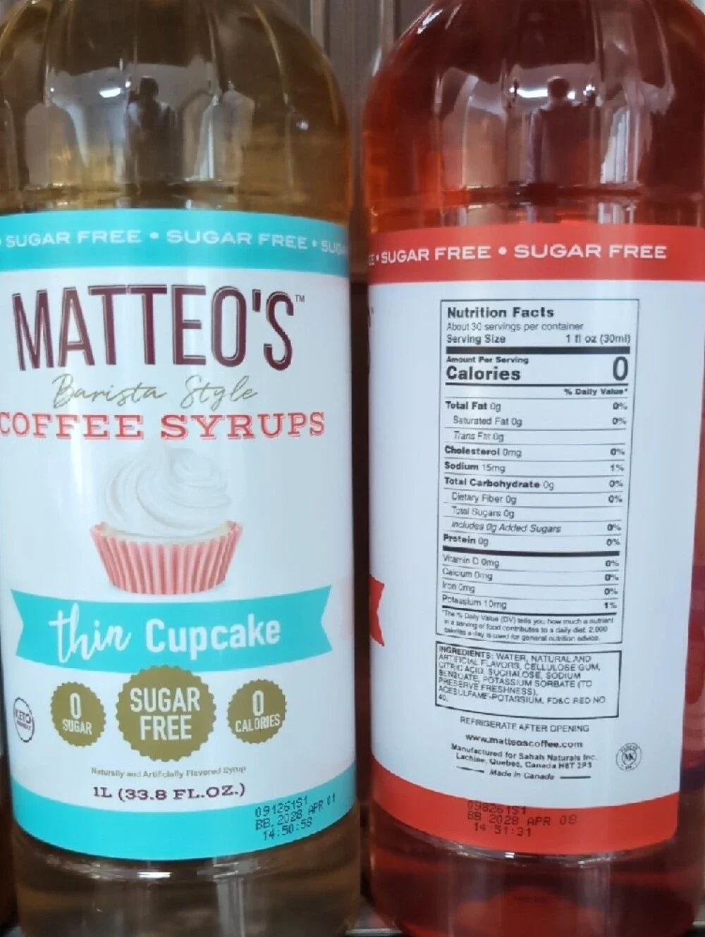 Matteo's Thin Variety Syrup Pack - Chai, Cupcake, Strawberry, Piña Colada NEW